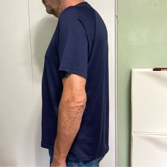 UNDER ARMOUR Loose Fit Heat Gear T shirt Blue Short Sleeves  Casual Mens Large - Picture 14 of 16